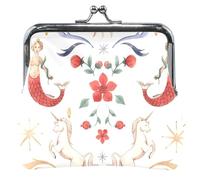 Personalizzato Fantasy Creature Mitiche Creature Crema Portamonete per Le Donne In Pelle Carino Bacio Blocco Cambiamento Titolare Del Sacchetto, Fantasy Creature Mitiche Crema, classico