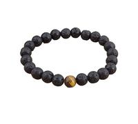 Personalizzato Femminile Maschio di Marmo Tallone Occhio di Tigre Perlina Blu Lava Naturale Bracciale di Perline di Pietra Larga, Misura unica, Agata