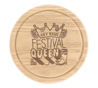 Personalizzato Festival Regina Rotondo Tagliare Cheese Board Divertente Birthday