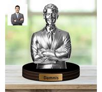 Personalizzato foto statua Segno di placca, foto personalizzata Retro scultura in metallo, acrilico immagine taglio & statua di ricordo di famiglia, ritratto regalo per matrimoni, famiglia