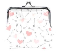 Personalizzato Frecce di San Valentino Cuori Rosa Chic Donne Carino Coin Purse Cuoio Colorato Bacio Blocco Cambiamento Titolare Del, San Valentino Frecce Cuori Rosa Chic, classico