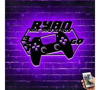 Personalizzato Gamer Metal Sign Wall Art Lamp Gioco LED Neon Sign Night Lights Nome personalizzato Home Decor Gamer Sign per Teen Boys Game Room Decor (Stile 12,5-9-6)
