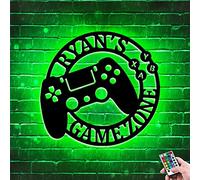 Personalizzato Gamer Metal Sign Wall Art Lamp Gioco LED Neon Sign Night Lights Nome personalizzato Home Decor Gamer Sign per Teen Boys Game Room Decor (Stile 12.5-9-10)