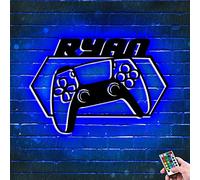 Personalizzato Gamer Metal Sign Wall Art Lamp Gioco LED Neon Sign Night Lights Nome personalizzato Home Decor Gamer Sign per Teen Boys Game Room Decor (Stile 12,5-9-3)