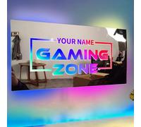 Personalizzato Gamer Neon Mirror Light Sign, Led Gaming Zone Sign, Gamer Idea Regalo Con Nome Stanza Illuminazione Lampada Da Parete, Regali Speciali Per I fan dei Videogiochi, Ragazzi Uomini Amico