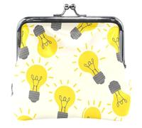 Personalizzato Giallo Lampadine Raggi Luminosi Portamonete per Le Donne In Pelle Carino Bacio Blocco Moneta Cambiamento Del Sacchetto Portafoglio