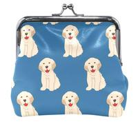Personalizzato Golden Labrador Cane Blu In Pelle Pezzo Pochette Donne Ragazza Bacio Blocco Piccolo Cambiamento Portafoglio per Ragazze, Golden Labrador Cane Blu, Golden Labrador Cane Blu, Golden