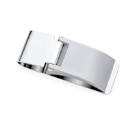 Personalizzato grande ampio forte semplice piega sopra stile incernierato uomini Money Clip titolare della carta per gli uomini adolescenti padre argento tono acciaio inox personalizzabile