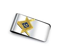 Personalizzato grande forte simbolo messaggio blu quadrato bussola massone insegne massone cravatta clip bar cravatta per gli uomini argento tono oro in acciaio inox personalizzato inciso