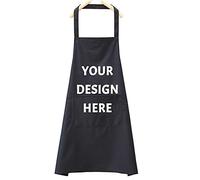 Personalizzato Grembiule da cucina Personalizzato Il Tuo Design Testo Logo Donne Uomini G, nero, taglia unica