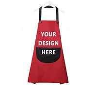 Personalizzato Grembiule da cucina Personalizzato Il Tuo Design Testo Logo Donne Uomini G, Rosso, taglia unica