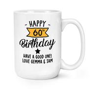 Personalizzato Happy 60th Compleanno Y Banner 426ml Large Tazza Mamma Papà Nonno