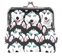 Personalizzato Happy Siberian Husky Cane Donne Carino Portamonete In Pelle Bacio Blocco Cambiare Sacchetto Portafoglio