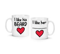 Personalizzato I Come Suo di Lui Barba Lei Butt 284ml Tazze Paio Valentines Love