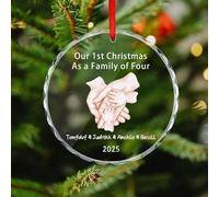 Personalizzato il nostro primo Natale come una famiglia di quattro ornamenti personalizzati pupazzo di neve famiglia di 3 4 5 ornamenti natalizi 1 ° Natale ornamento in vetro regali per mamma papà