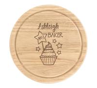 Personalizzato IN Legno Tagliare Tagliere per Formaggio Rotondo 25cm No.1 Baker