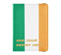 personalizzato in pelle passaporto e vaccino titolare di carta combo bandiera irlanda personale viaggio passaporto portafoglio badge ID vaccino titolare carta portafoglio leggero, bandiera irlandese,