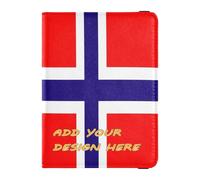 personalizzato in pelle passaporto e vaccino titolare di carta combo bandiera norvegia personalizzato custodia per passaporto titolare portafoglio leggero, bandiera Norvegia, Bandiera della Norvegia