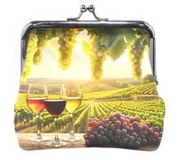 Personalizzato In Pelle Portamonete Donne Ragazza Vibrante Caldo Tramonto Vigneto Bacio Blocco Cambiare Sacchetto Della Carta Pouch, Vivace Vigneto Caldo Tramonto, classico