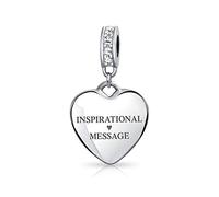 Personalizzato Incisione Iniziale Monogram Clear Crystal Accent Bale Cuore Forma Dangle Bead Charm .925 Sterling Silver Per Le Donne Adolescenti Braccialetto Europeo Personalizzato Inciso