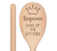 Personalizzato Inciso Cucchiaio di Legno Re la Cucina Ogni Nome Cottura Al Forno