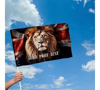 Personalizzato Inghilterra Leoni Testa Bandiera Con Manica - 4 Taglie