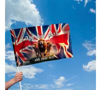 Personalizzato Inghilterra Leoni Union Jack Bandiera Con Manica - 4 Taglie