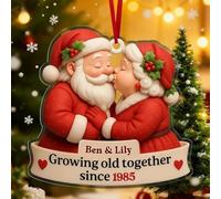 Personalizzato Invecchiare insieme Ornamento natalizio 2025, Ornamenti personalizzati per coppie per decorazioni dell'albero di Natale, Regali di Natale per coppie Genitori Nonni Moglie (stile8)