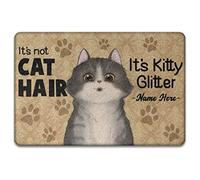 Personalizzato It'S Not Cat Hair It'S Kitty Glitter, Per Gli Amanti Dei Gatti Zerbino Di Benvenuto Antiscivolo Tappetino Da Bagno Resistente Tappeti D'Ingresso Per Soggiorno Balcone 40X60Cm
