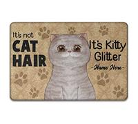 Personalizzato It'S Not Cat Hair It'S Kitty Glitter, Per Gli Amanti Dei Gatti Zerbino Di Benvenuto Lavabile Tappetini Porta Dingresso Tappetino Da Bagno Per Soggiorno Terrazzo 40X60Cm