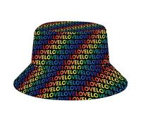 Personalizzato LGBT Love Bucket Hat LGBT Ti Amo in Ogni Universo Moda Unisex Packable Travel Sun Caps Teens Donna Uomo novità Cappelli da Esterno