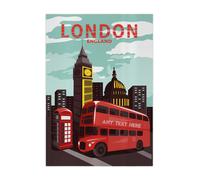 Personalizzato Londra Città Schizzo - A4 Metallo Insegna Stampa- Telaio Opzioni