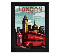 Personalizzato Londra Città Schizzo - A4 Metallo Insegna Stampa- Telaio Opzioni