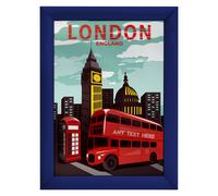 Personalizzato Londra Città Schizzo - A4 Metallo Insegna Stampa- Telaio Opzioni