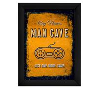 Personalizzato Man Cave - Gioco - A4 Metallo Insegna Stampa- Telaio Opzioni