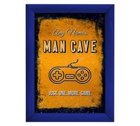 Personalizzato Man Cave - Gioco - A4 Metallo Insegna Stampa- Telaio Opzioni