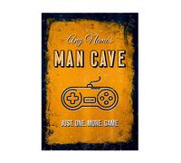 Personalizzato Man Cave - Gioco - A4 Metallo Insegna Stampa- Telaio Opzioni