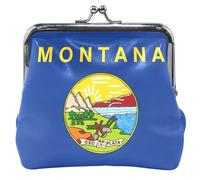 Personalizzato Montana State Flag Donne Carino Coin Purse Cuoio Bacio Blocco Cambiare Borsa per le Ragazze, bandiera dello stato del montana, classico