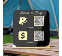 Personalizzato Multi Business QR Code Sign Scan to Pay Personalizzato Venmo Instagram App Social Media Segni Acrilico Negozio di Bellezza Salone Parrucchieri Estetista Placca Mini QR Display