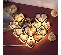 Personalizzato Multi-Cuore Foto Collage Lampada da parete LED Luce Notturna Decorazione Personalizzata Cuore Collage Cornici Regali per Copie Amici Famiglia Personalizzata Foto Acrilica Applique
