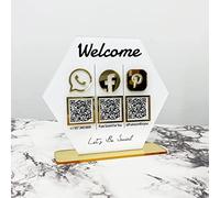 Personalizzato Multi QR Code Social Media Sign Scan to Pay Instagram Venmo Cartello aziendale personalizzato Segni di pagamento Acrilico Negozio di bellezza Salone Parrucchieri (Colorato)