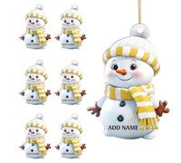 Personalizzato Natale Colorato Snowman Decoration, Personalizzato Famiglia Natale Ornamenti 2025, Invernale Nome/Testo Appendere Ornamento, Albero Decorazioni Regali per Gli Amici di Famiglia
