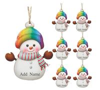 Personalizzato Natale Colorato Snowman Decoration, Personalizzato Famiglia Natale Ornamenti 2025, Invernale Nome/Testo Appendere Ornamento, Albero Decorazioni Regali per Gli Amici di Famiglia