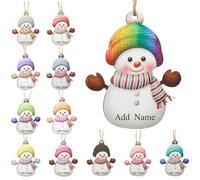 Personalizzato Natale Colorato Snowman Decoration, Personalizzato Famiglia Natale Ornamenti 2025, Invernale Nome/Testo Appendere Ornamento, Albero Decorazioni Regali per Gli Amici di Famiglia