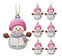 Personalizzato Natale Colorato Snowman Decoration, Personalizzato Famiglia Natale Ornamenti 2025, Invernale Nome/Testo Appendere Ornamento, Albero Decorazioni Regali per Gli Amici di Famiglia
