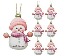 Personalizzato Natale Colorato Snowman Decoration, Personalizzato Famiglia Natale Ornamenti 2025, Invernale Nome/Testo Appendere Ornamento, Albero Decorazioni Regali per Gli Amici di Famiglia