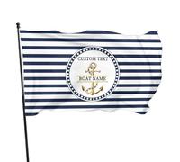 Personalizzato Nodo Nautico Ancora Casa Bandiera Esterna Banner Yard Decorazione esterna Bussola Nautica personalizzata Capitano Nome barca Posizione Barca Benvenuto a bordo Bandiera per gli