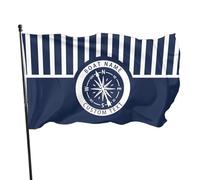 Personalizzato Nodo Nautico Ancora Casa Bandiera Esterna Banner Yard Decorazione esterna Bussola Nautica personalizzata Capitano Nome barca Posizione Barca Benvenuto a bordo Bandiera per gli