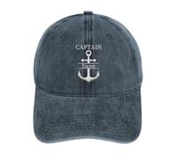 Personalizzato Nome Barca Capitano Bussola Cappello Nautico Baseball Navigazione Cap Personalizza Capitano Nave Anchor Cappello da Baseball, Stile 14., taglia unica