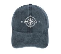 Personalizzato Nome Barca Capitano Bussola Cappello Nautico Baseball Navigazione Cap Personalizza Capitano Nave Anchor Cappello da Baseball, Stile 17., taglia unica